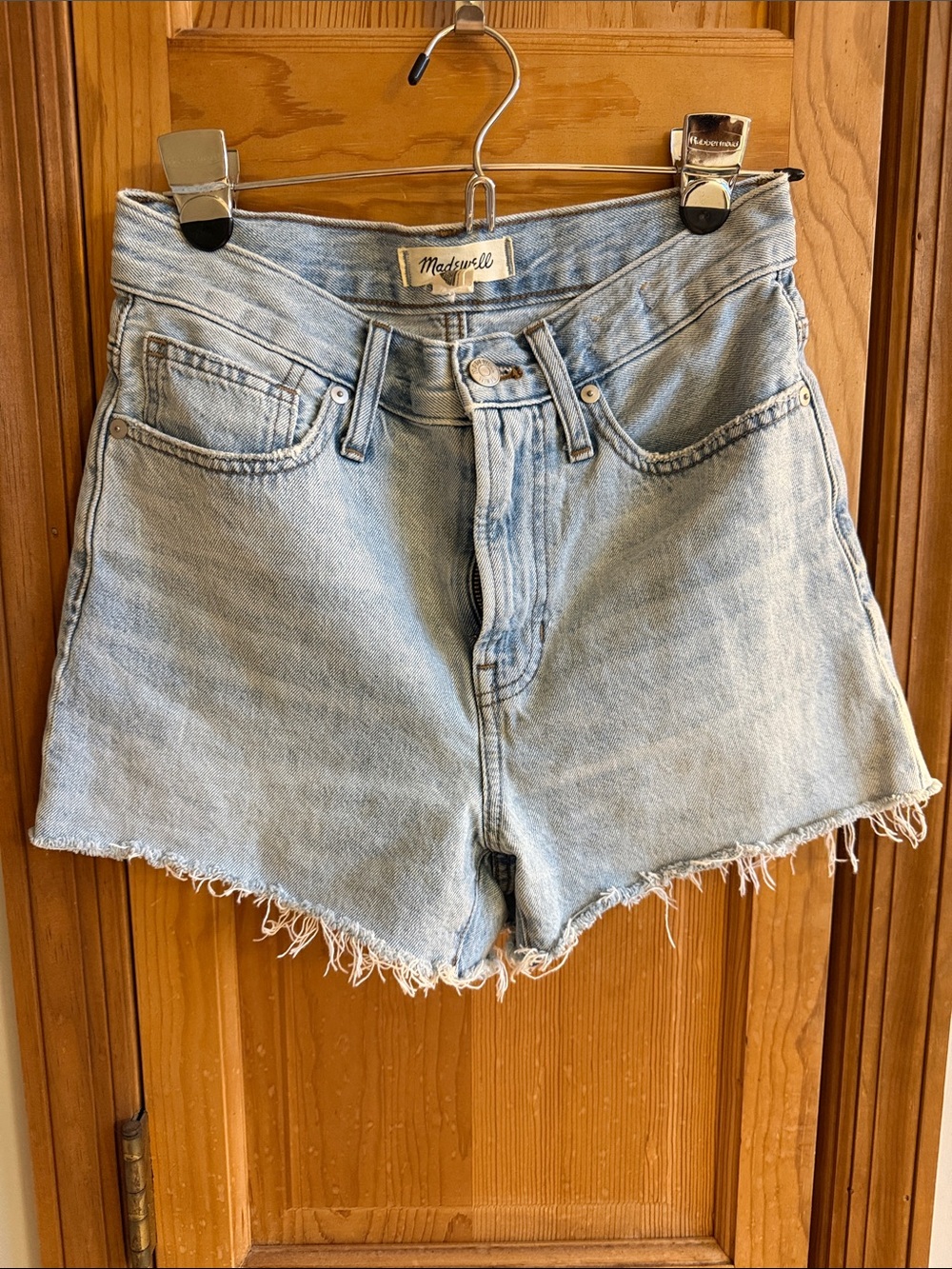 Madewell Light Wash Denim Cutoff Perfect Jean Shorts - Pale Blue